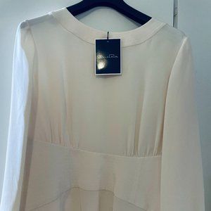 Oscar de la Renta Silk Back-Slit Blouse